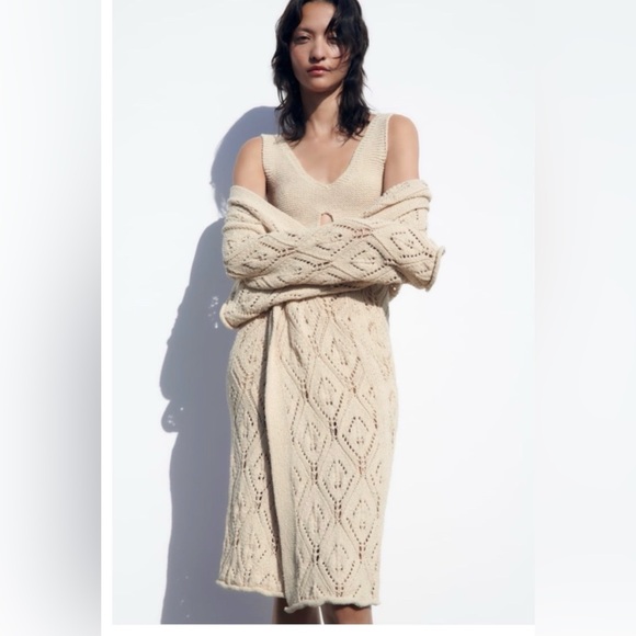 Zara Sweaters - Zara Long Knit Cardigan Sz S